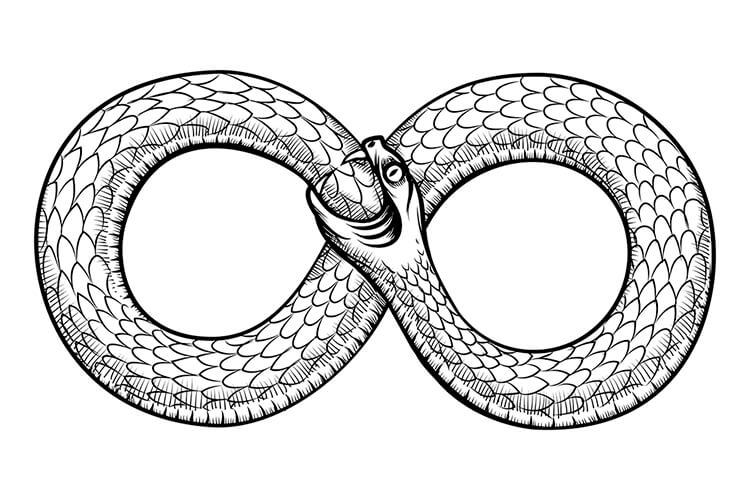 thời cổ đại biểu tượng vô cực hình rắn cắn đuôi
