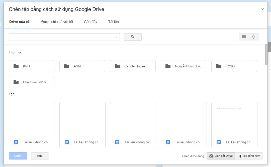 Gửi email có tệp đính kèm lớn từ Google Drive