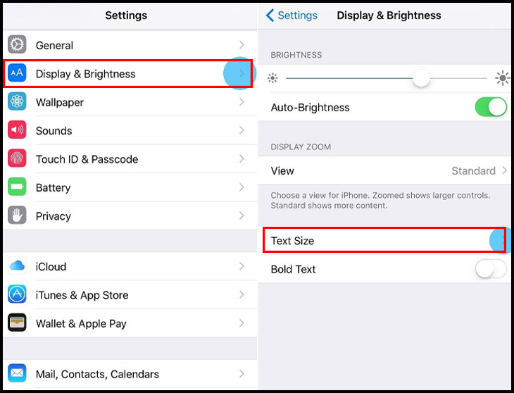 Điều chỉnh kích thước văn bản trên iPhone