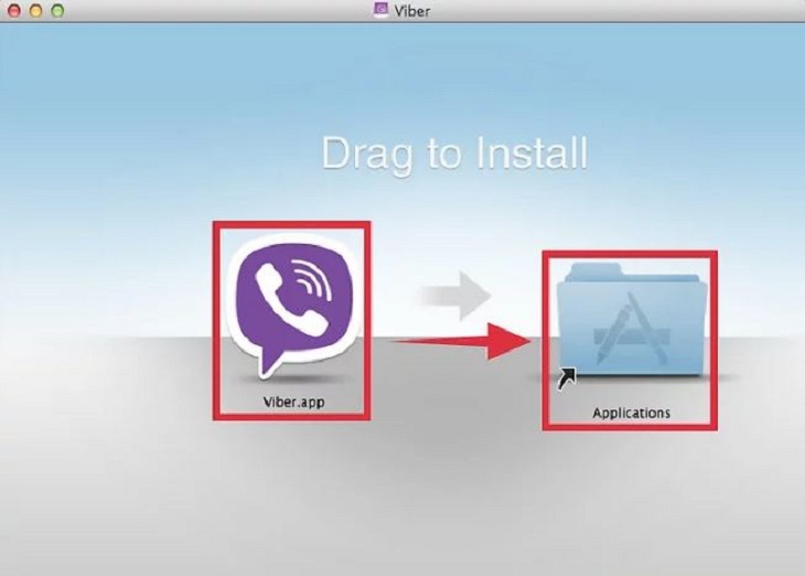 Kéo biểu tượng Viber vào thư mục ứng dụng