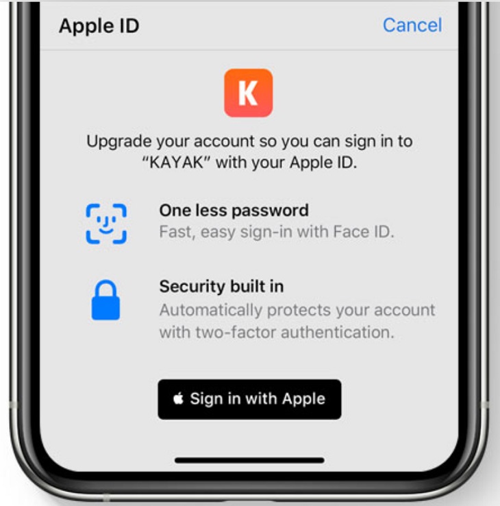 Chỉ cần đăng nhập bằng tài khoản Apple