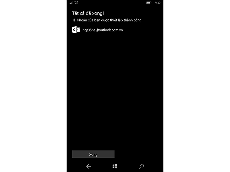 Bạn đã làm theo các bước để tạo tài khoản Microsoft trên Windows 10 Mobile