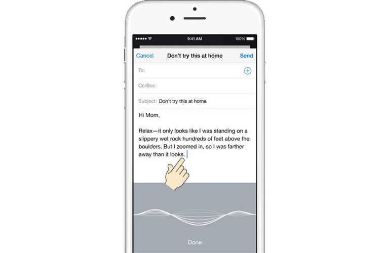 Nhập văn bản bằng giọng nói trên iPhone 6