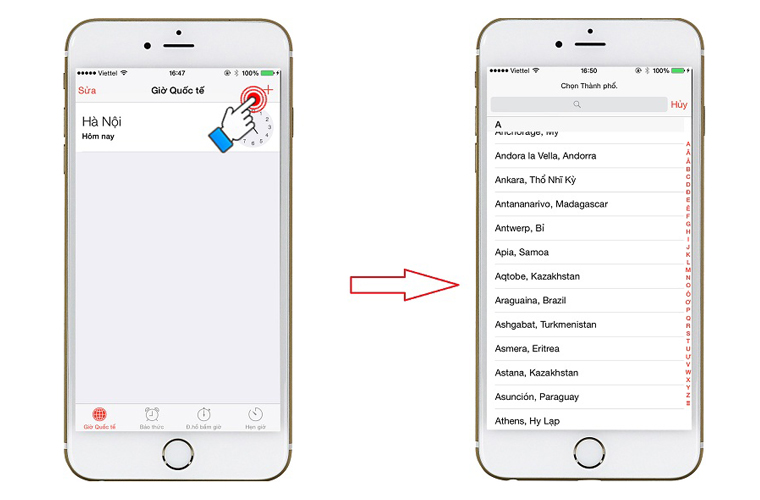 Cài đặt giờ thế giới trên iPhone 6
