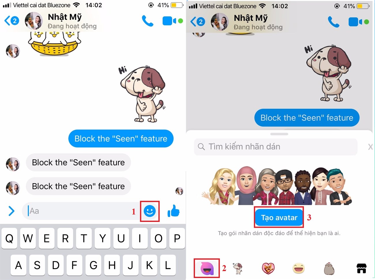 Sử dụng chức năng tạo nhãn dán trong Messenger