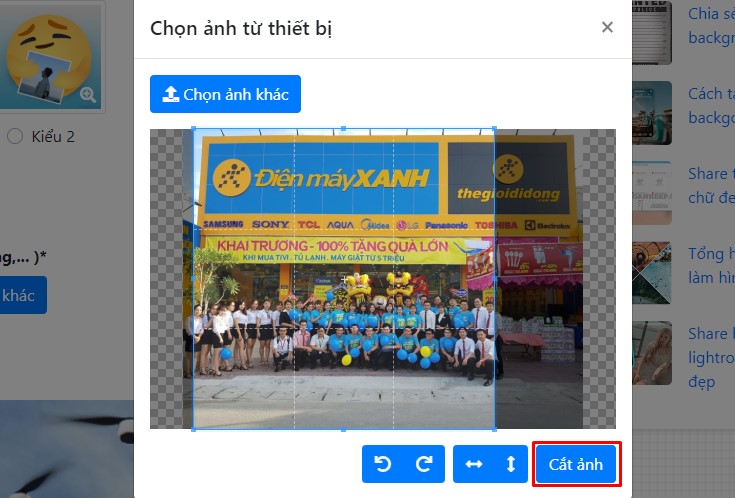     Cắt ảnh cho vừa với khung.