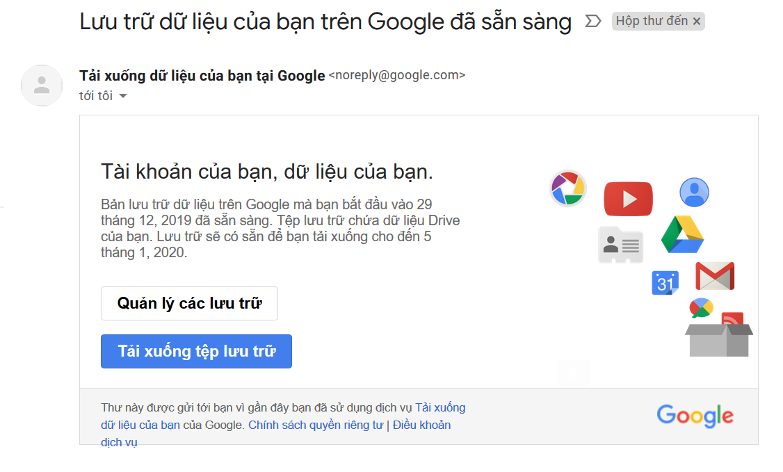 Tải xuống tệp lưu trữ