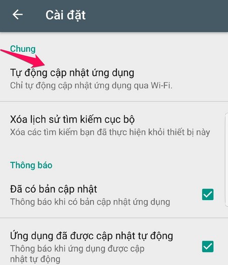 5 bước tắt tính năng tự động cập nhật ứng dụng