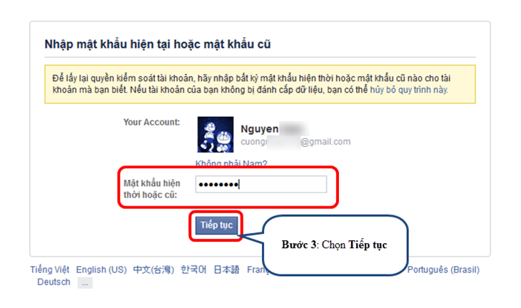 Cách lấy lại tài khoản Facebook bị tấn công sau 30 giây - Bước 3