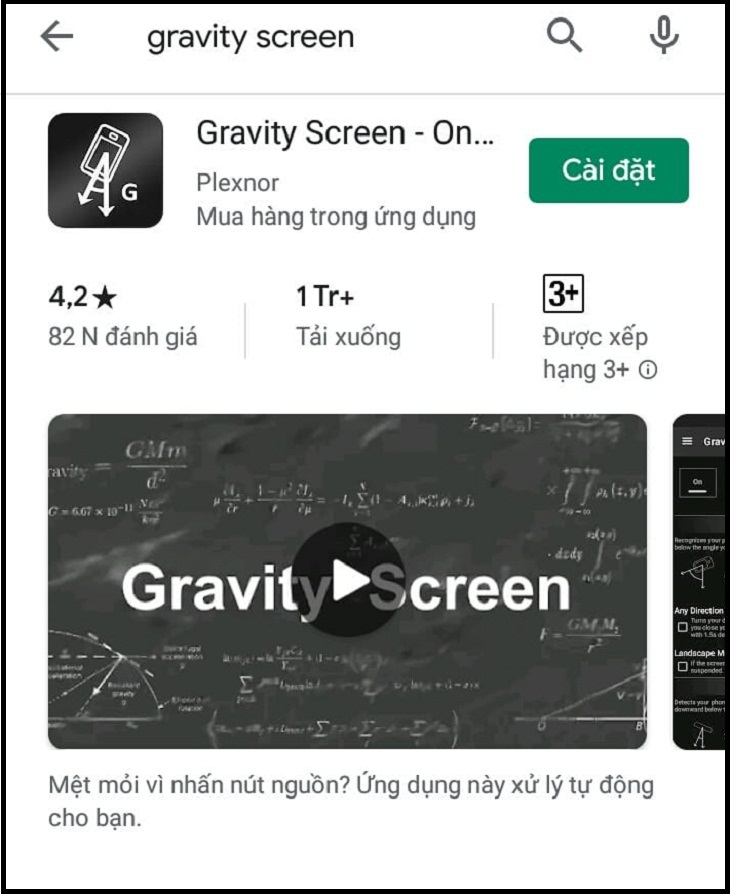Tìm và tải xuống ứng dụng Gravity Screen