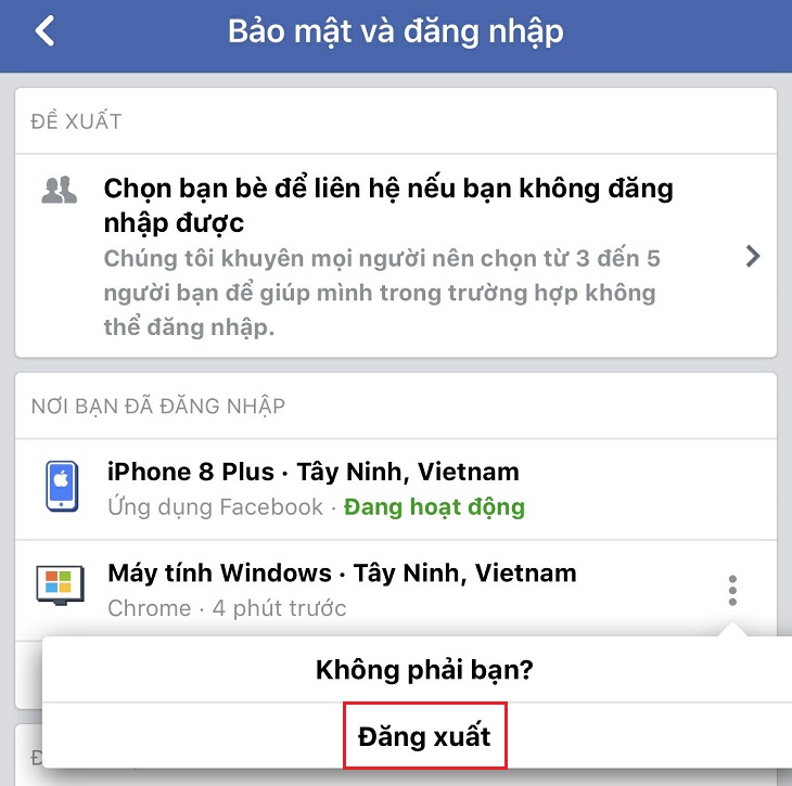 Đăng xuất Facebook hiệu quả trên máy tính bảng, điện thoại và máy tính xách tay từ xa