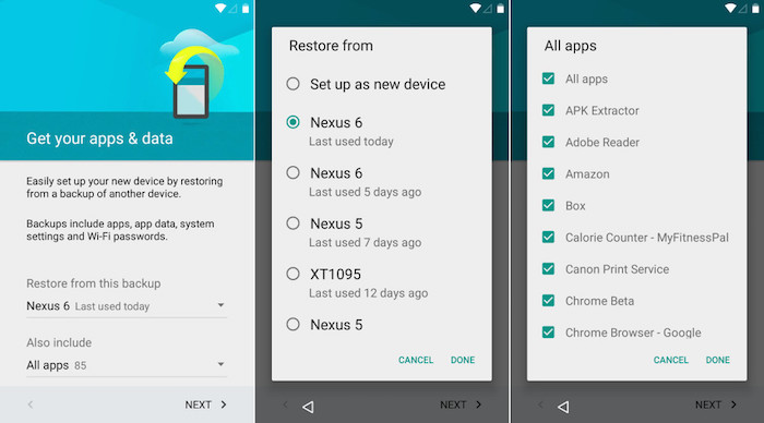 Android 5.0 có thể sao lưu và khôi phục chi tiết hơn