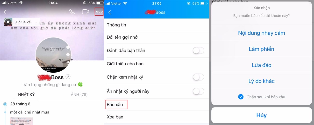 Báo cáo tài khoản xấu