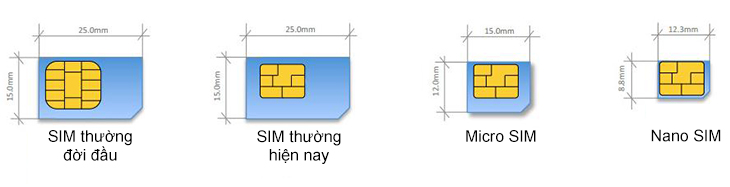 Các loại SIM ngày nay