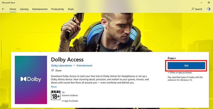 Truy cập liên kết để tải xuống phần mềm Dolby Access hoặc Microsoft Store và tìm Dolby Access