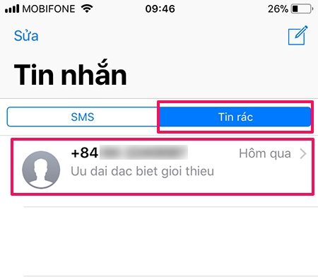 Cách chặn tin nhắn rác trên iOS 11