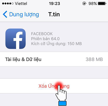 Chọn Xóa ứng dụng