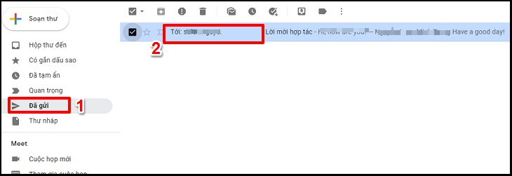 Chuyển đến email bạn muốn hoàn tác (không phải gửi).