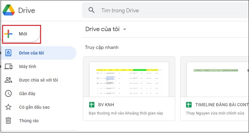     Bước 2: Tạo tệp mới trong Google Drive