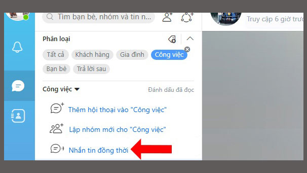 Gửi tin nhắn trong các danh mục cùng một lúc