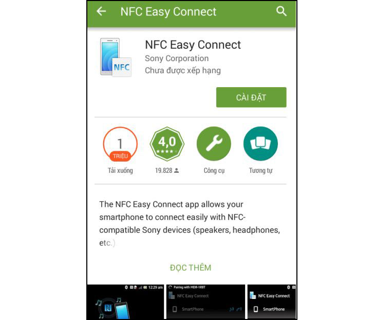 Tải xuống và cài đặt ứng dụng “NFC Easy Connect”