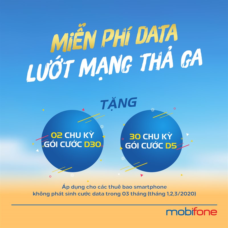 Cách nạp gói D5, D30 miễn phí nhận 1 GB / ngày Mobifone