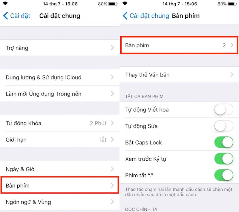 Biểu tượng cài đặt bàn phím