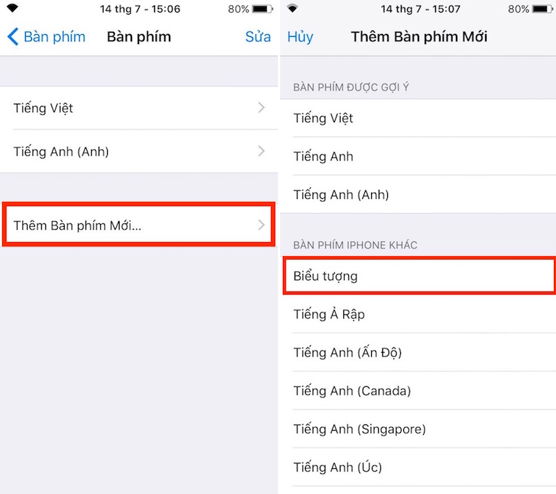 Biểu tượng cài đặt bàn phím