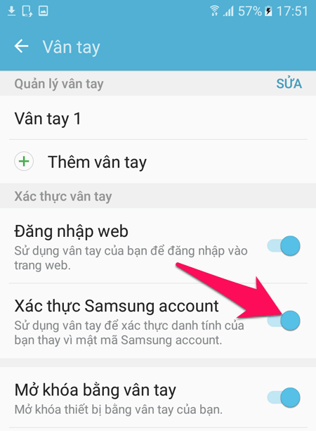Kiểm tra tài khoản Samsung