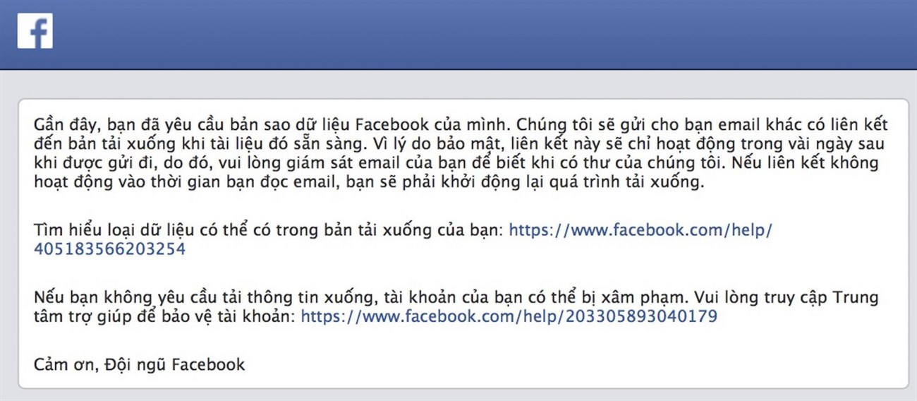 Cách tải thông tin cá nhân từ Facebook về máy tính