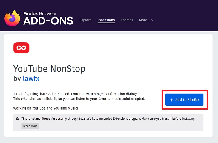 Hủy kích hoạt chức năng tạm dừng YouTube trong Firefox