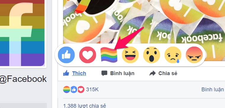 Cách thả biểu tượng cầu vồng trên Facebook trong tháng LGBT