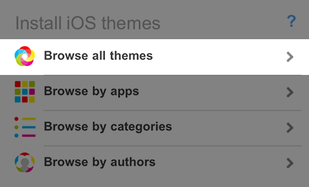 Sau đó cuộn xuống và chọn Tìm kiếm Tất cả Chủ đề trong Cài đặt Chủ đề iOS.