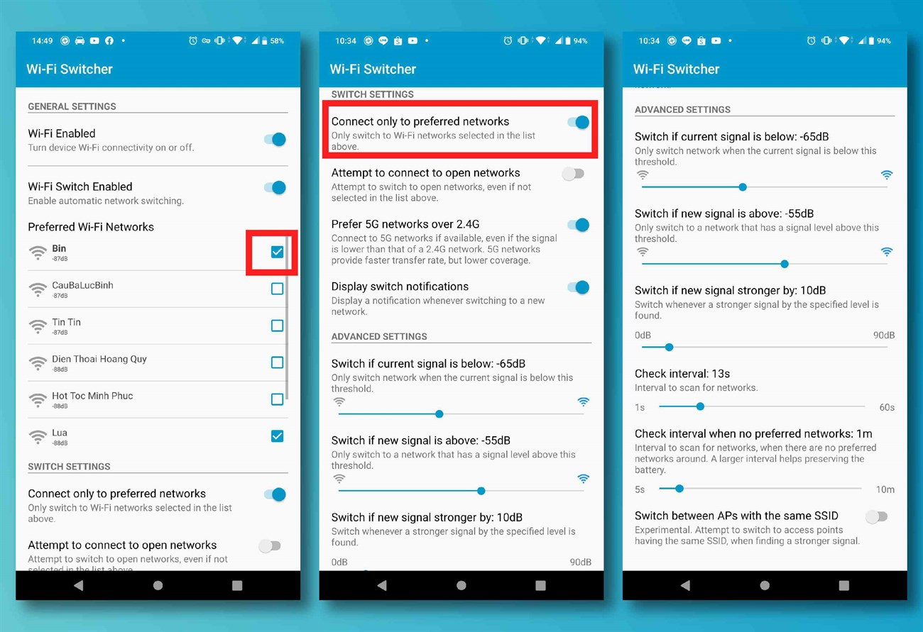 Kiểm tra mạng Wi-Fi ưa thích của bạn để biết kết nối ưu tiên 