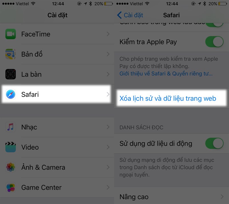 Cách xóa bộ nhớ cache Safari trên iPhone