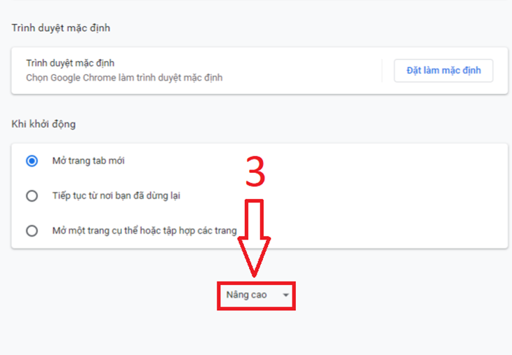 Nhấp vào Nâng cao