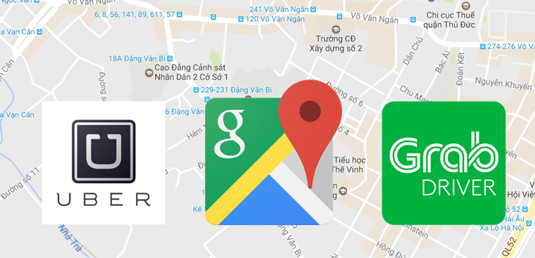 Google Maps hỗ trợ Uber và Grab