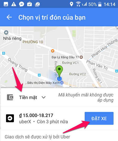 Google Maps hỗ trợ Uber và Grab