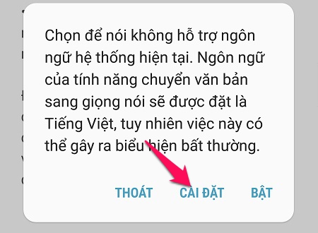 Để điện thoại thông minh của bạn đọc toàn bộ văn bản, bao gồm cả tiếng Việt