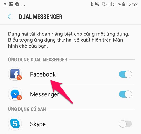 Sử dụng hai tài khoản mạng xã hội cùng lúc cho Dual Messenger trên Samsung J7 Pro