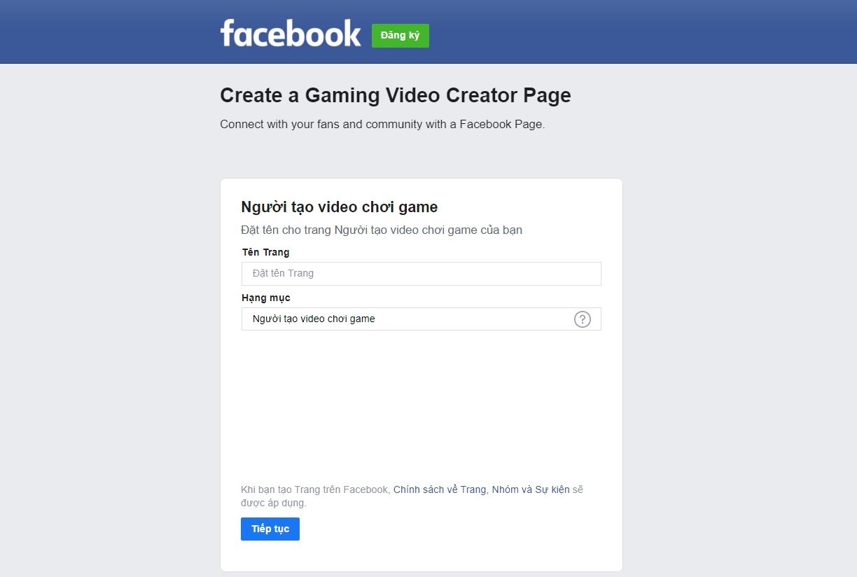 Cách đăng nhập Facebook Gaming