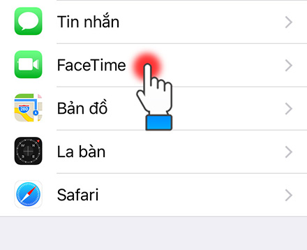 Chọn FaceTime