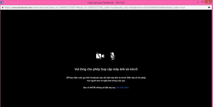 Cuộc gọi video trên Facebook không thấy hình ảnh.  Nguyên nhân và cách khắc phục.