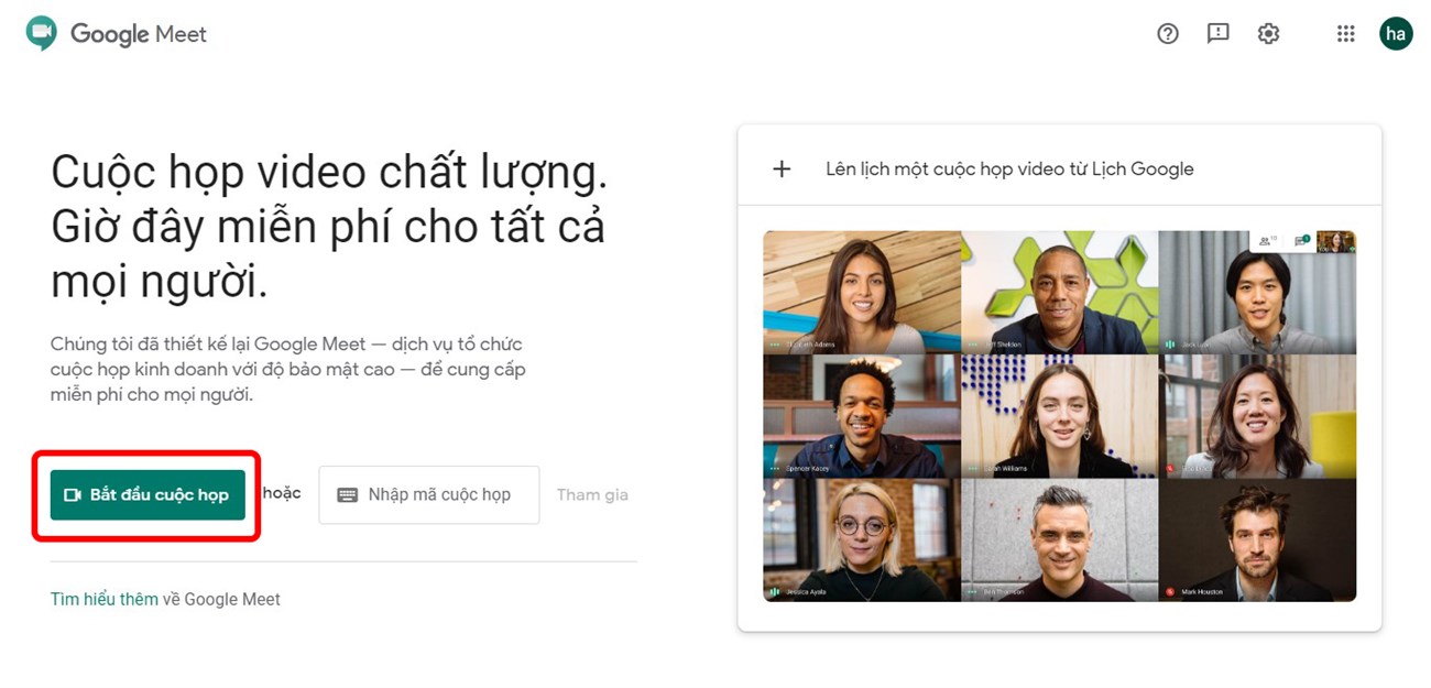 Tạo một cuộc họp mới