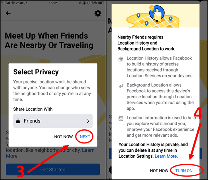 Bật Bạn bè lân cận trên Facebook cho Android