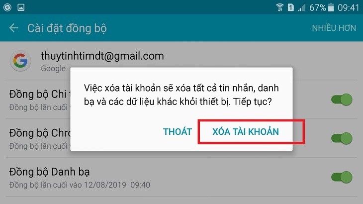 XÓA TÀI KHOẢN