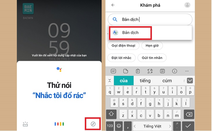 Bước 1: Truy cập Trợ lý Google bằng cách nhấn và giữ nút bắt đầu trên thiết bị của bạn, sau đó nhấp vào biểu tượng la bàn