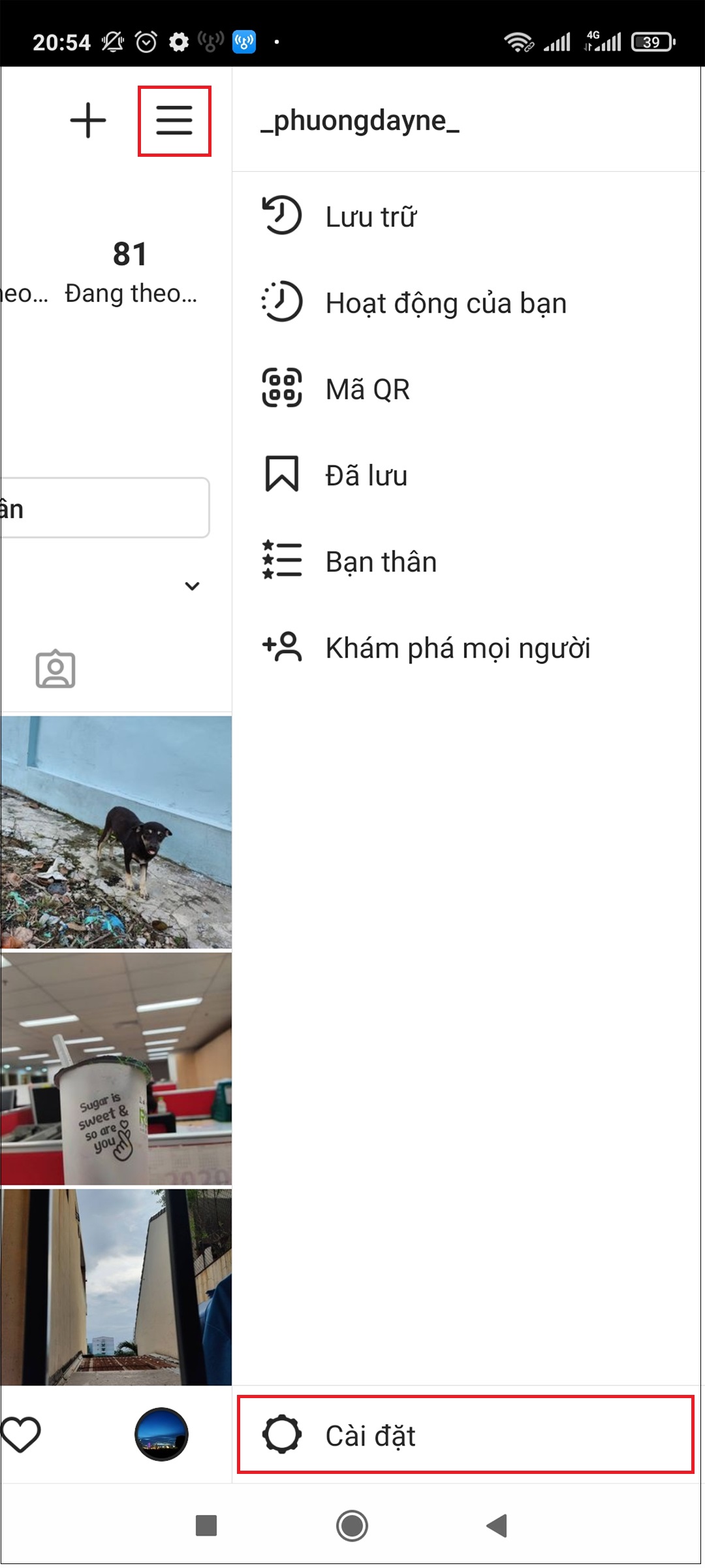 Bước 1: Trên trang chủ tài khoản Instagram, nhấp vào biểu tượng hồ sơ cá nhân ở góc dưới bên phải