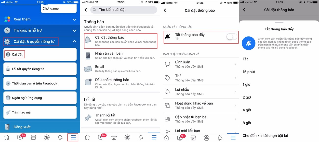 Cách giới hạn thời gian hiển thị thông báo đẩy trên Facebook