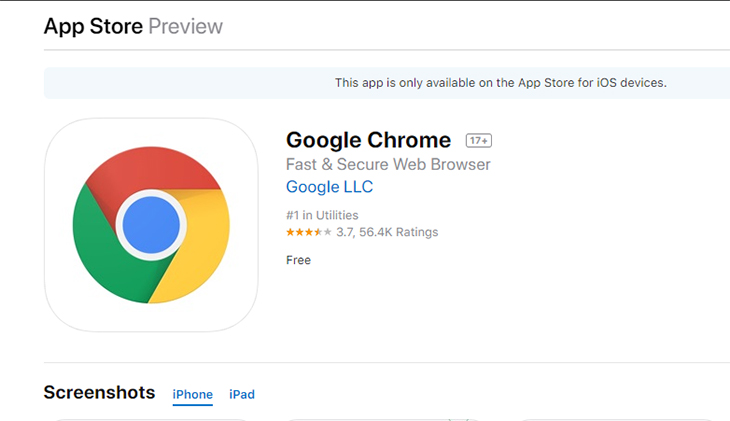 Tải xuống Chrome trên iPhone, iPad